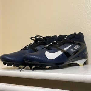 Nike Alpha Cleats in Dark Blue and White